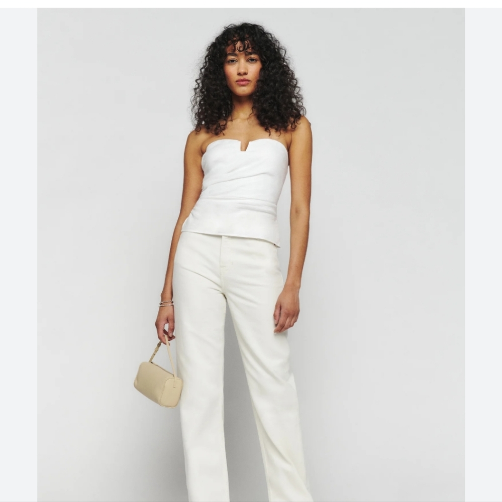 Reformation Madelyn Linen top 8 NWT